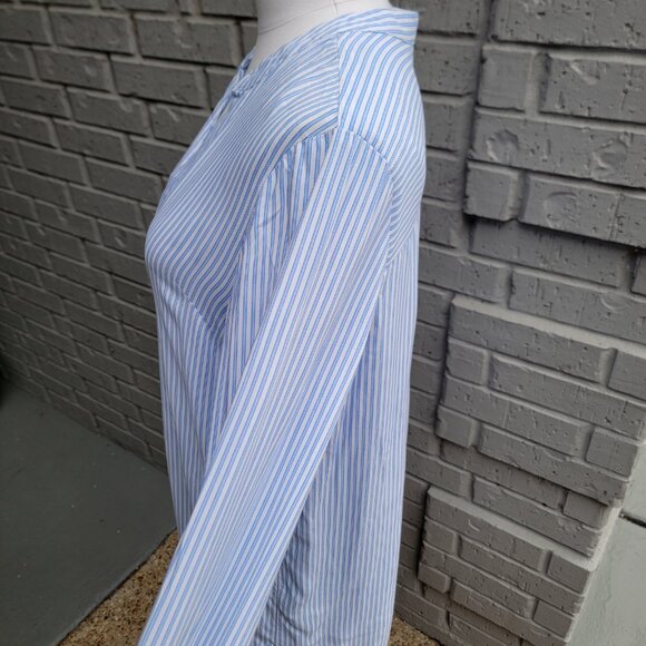 H&M Womens Blue and White Striped Tunic Size 2 100% Viscose - Picture 6 of 15